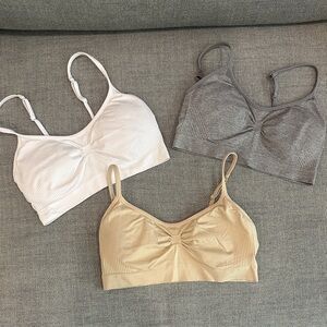 Girl’s Comfort Bralette Set - White, Gray, and Tan- NWOT